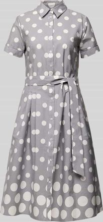 More & More More & More Hemdblusenkleid mit Bindeg&uuml;rtel in Silber, Gr&ouml;&szlig;e 34