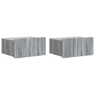 vidaXL Mesita De Noche De Pared 2 Pcs Gris Sonoma 49 X 34,5 X 24 Cm Vidaxl