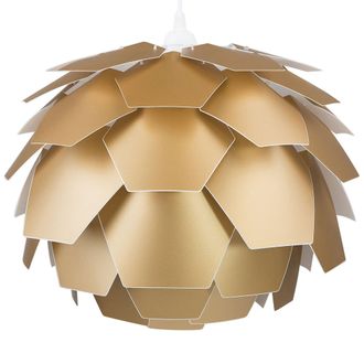 Beliani L&aacute;mpara De Techo Moderna Con Dise&ntilde;o Floral Pantalla Geom&eacute;trica Dorada Peque&ntilde;a Segre