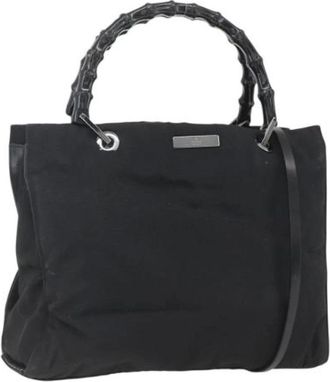 Gucci Pre-owned Handbags, female, Black, Size: ONE SIZE Pre-owned Nylon Handbag