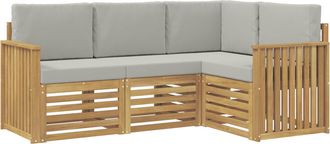 vidaXL Conjunto De Sof&aacute;s De Exterior 4 Uds. Blanco Y Gris Claro Vidaxl