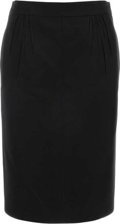 Saint Laurent Rokken, Dames, Zwart, M, Satijn, Satijn-effect Cassandre-charm midi-rok