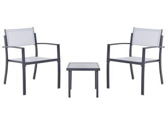 Beliani Conjunto de balc&oacute;n Metal Gris