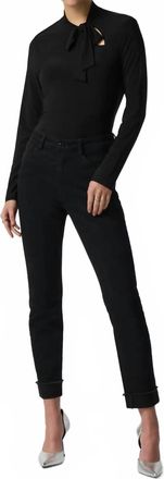 Joseph Ribkoff Bracha Long Sleeve Bow Neck Top In Black