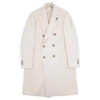 Lardini Double-Breasted Coats - male - Lardini - Double-Breasted Coats - Beige - XL - Coats