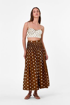Nicholas Amabelle Skirt in Spice Ivory Polka Dot at Nordstrom, Size 12