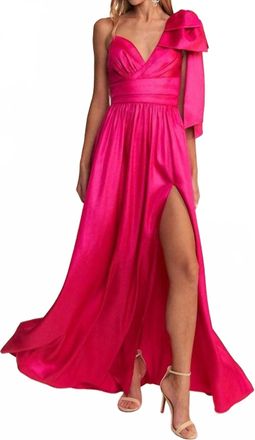 Maniju A-Line Satin Gown In Fuchsia