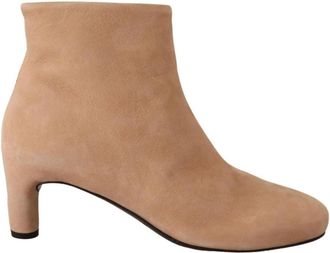 Del Carlo Curie 11026 Enkelboot - Dames - Laarzen met Hak - Beige - 36 EU - Leer - Schoenen