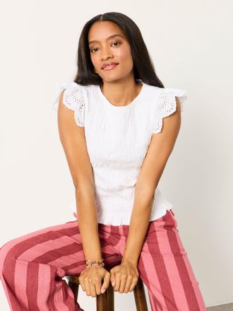 Fat Face FatFace Betty White Shirred Top
