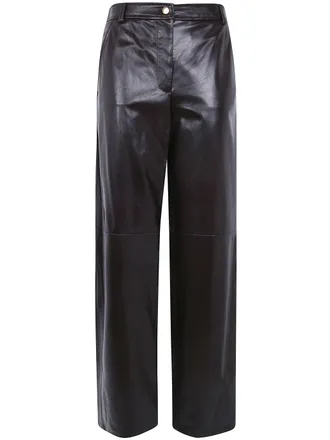 Max Mara Pantaloni In Pelle Nappa Mst Legno