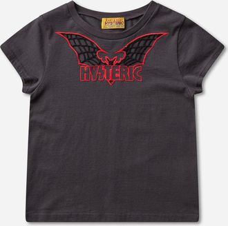 Hysteric Glamour Women s Bat Web Embroidered Baby T-Shirt Black