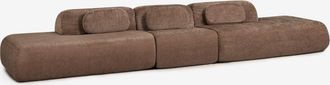 Sklum Sof&aacute; Modular De 3 Piezas Con Doble Div&aacute;n En Chenilla Envasado Al Vac&iacute;o Merida Sklum