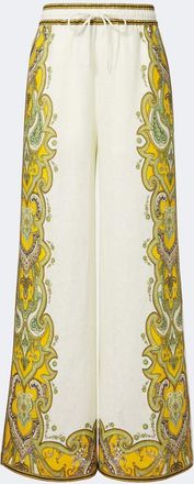 Alemais Al&eacute;mais Porter printed linen wide-leg pants