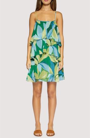 Lost + Wander Neroli Wave Tiered Sleeveless Dress in Green-Multi at Nordstrom, Size X-Small