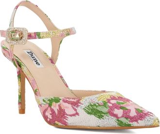 Dune London Womens Ladies Channel - Buckle-Detail Heeled Courts - Pink - Size UK 3