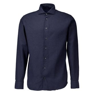 Eton Flanellen Overhemd Donkerblauw Lange Mouw - Heren - Casual Overhemden - Blauw - 3XL - Katoen - Overhemden