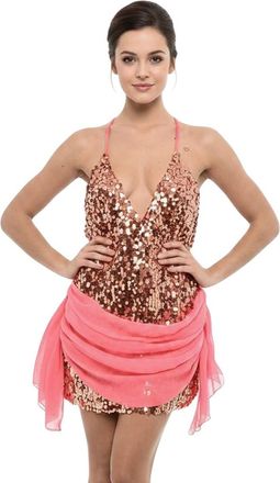 Dsquared2 Pink Embellished Halter Neck Mini Dress