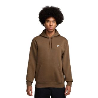Nike Heren Club Fleece Pullover Hoodie (Moshout bruin)