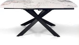 Oresteluchetta Mesa extensible oval cer&aacute;mica/acero &oacute;nix-negro 74,5x80x120/179