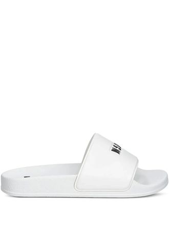 Msgm logo-embossed slides - women - Polyurethane/Polyurethane/Rubber - 39 - White