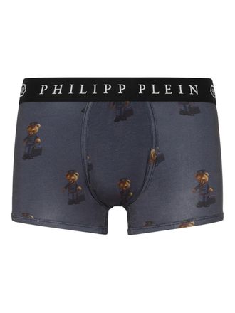 Philipp Plein Boxer con stampa Teddy Bear - Blu