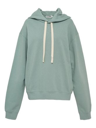 Jil Sander crew-neck hoodie - men - Cotton - S - Blue