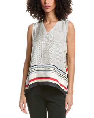 3.1 Phillip Lim Ny Liberty Silk Sleeveless Cascade Draped Blouse