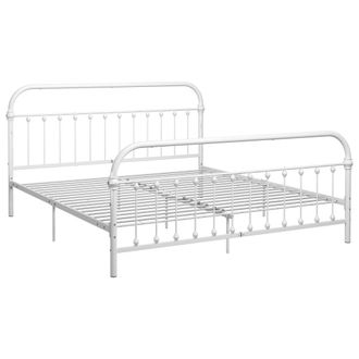 vidaXL Vidaxl - Estructura Cama Sin Colch&oacute;n Con Cabecero Metal Blanco 180x200cm