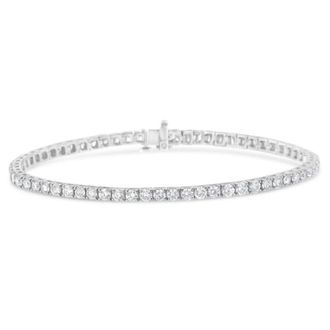 House of Brilliance IGI Certified 8.0 Cttw Diamond 14K White Gold Classic 7 Tennis Bracelet (H-I Color, I1-I2 Clarity)