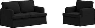 vidaXL Juego De Sof&aacute; 2 Uds. Negro Tela Vidaxl