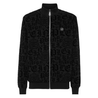 Philipp Plein Hoodies & sweatvesten, Heren, Zwart, L, Katoen, Sweatjacket Gothic Plein