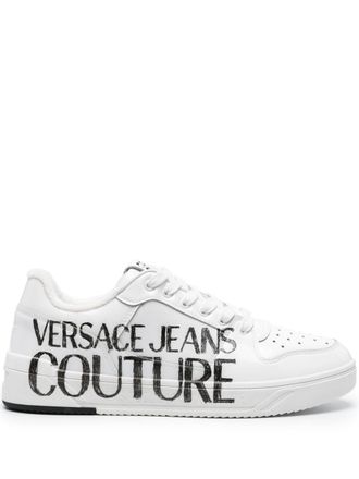 Versace Jeans Couture Starlight logo-print leather sneakers - White