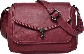 Generic Vintage Shoulder Messenger Bags, Compatible For Women Purses And Handbags Soft Leather Crossbody Casual Small Tote Bag(Red)