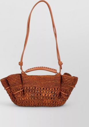 Hereu rectangular woven shoulder bag dual handles
