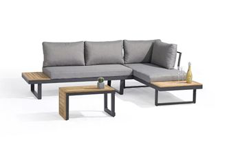 DCB Garden Sal&oacute;n de jard&iacute;n 4 pl de madera de acacia y aluminio