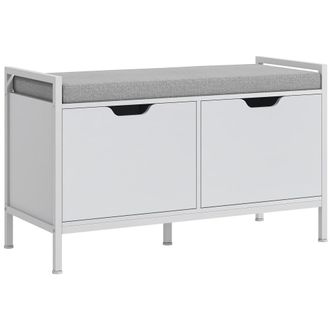 HOMCOM Banco zapatero 84x35x50 cm blanco