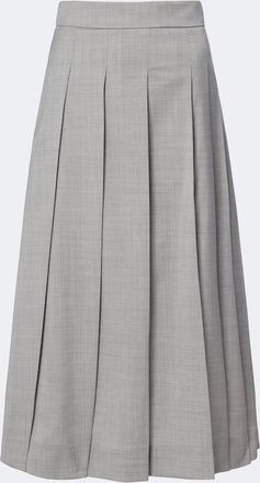 Max Mara Gonna lunga in lana vergine pliss&eacute;
