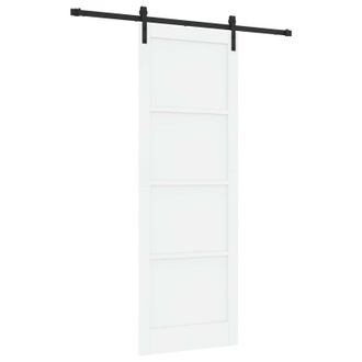 vidaXL Puerta Corredera Blanco Y Negro 83 X 232 Cm Vidaxl