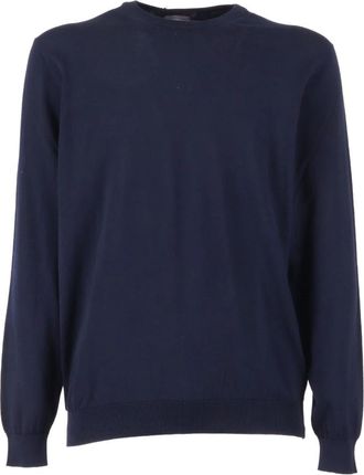 FILIPPO DE LAURENTIIS Crewneck Sweater - Heren - Ronde hals truien - Blauw - 2XL - Katoen - Truien & Vesten