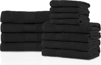 Superior Eco-Friendly Ringspun Cotton Modern Absorbent 12-Piece Towel Set