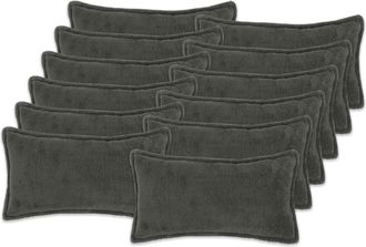 vidaXL Federa 12 Pz Houten Grigio Scuro 40 X 80 Cm Boucl&eacute; Vidaxl