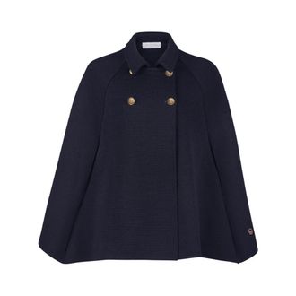 Busnel Cape - Dames - Ponchos - Blauw - L - Wol - Jassen
