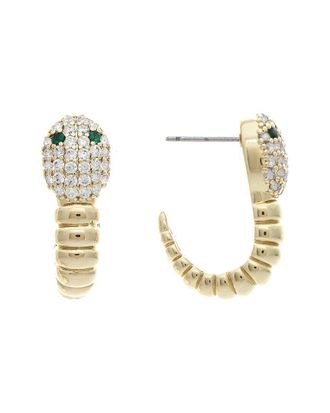 Rivka Friedman 18K Plated Cz Huggie Earrings