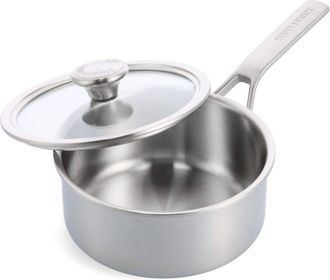 None Merten & Storck Tri-Ply Pentola a tre strati in acciaio inox per induzione da 16 cm/1.5 litri con coperchio, multiaderente, sicura per il forno