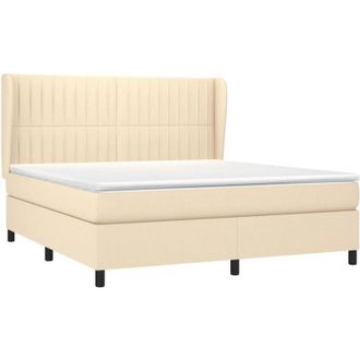 vidaXL Vidaxl - Cama Box Spring Con Colch&oacute;n Tela Color Crema 180x200 Cm