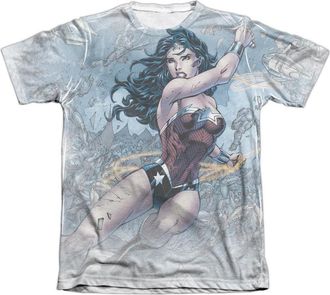 Gildan Justice League of America Wonder Woman Warrior Adult Poly/Cotton Short Sleeve Tee / T-Shirt