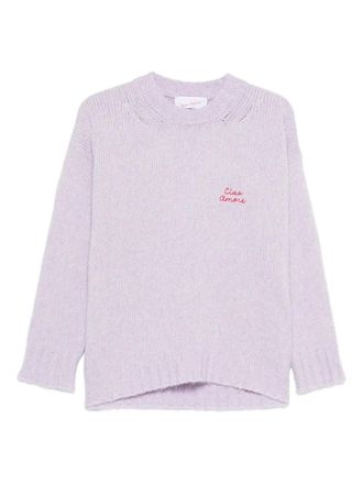 Giada Benincasa crew-neck sweater - women - Wool/Cotton - M - Purple