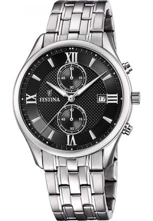 Festina F6854-8 Mens Timeless Chronograph Watch - Silver - One Size