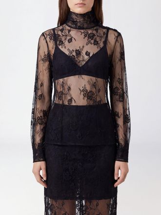 Patrizia Pepe Sheer Lace Long-Sleeve Turtleneck with a Slim Fit