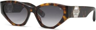 Philipp Plein Authentieke brillen met eersteklas service - Dames - Zonnebrillen - Bruin - 58 MM - Accessoires